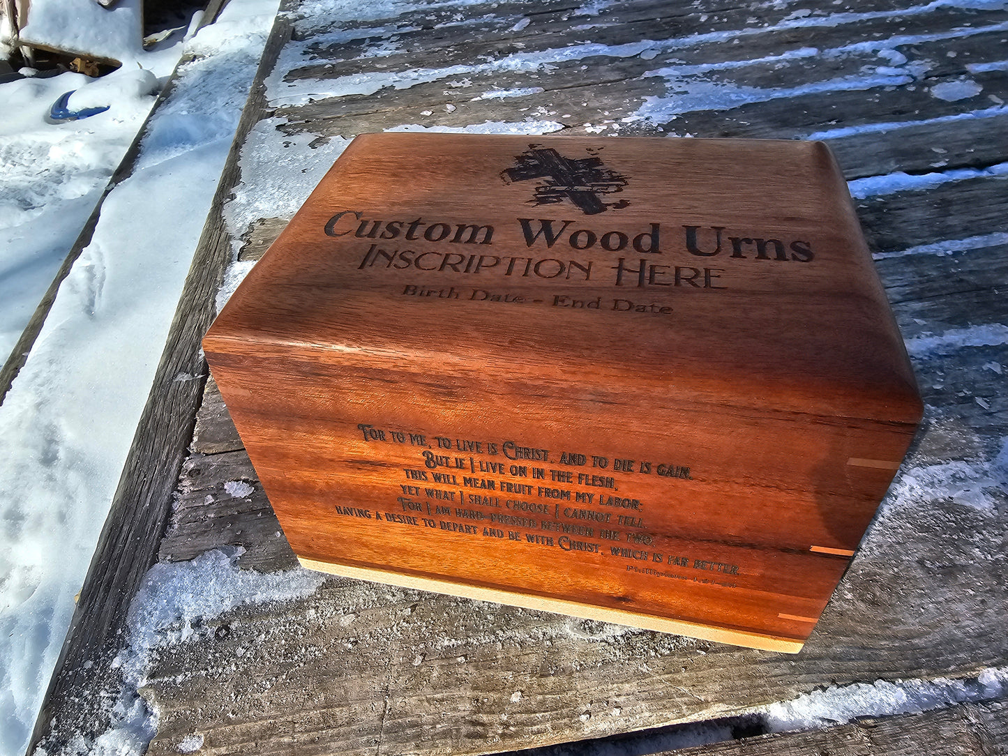 Custom Hardwood Companion Casket Urns