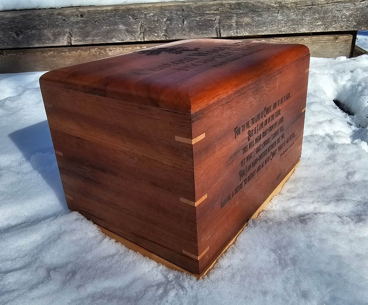 Custom Hardwood Companion Casket Urns