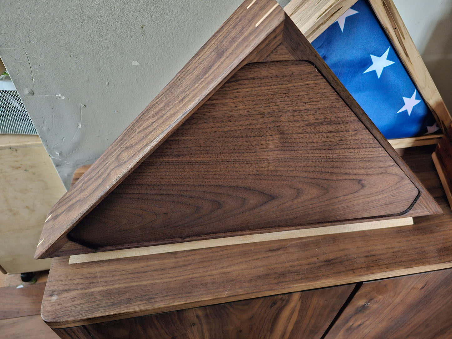 Premium Memorial Flag Hardwood  Display Case