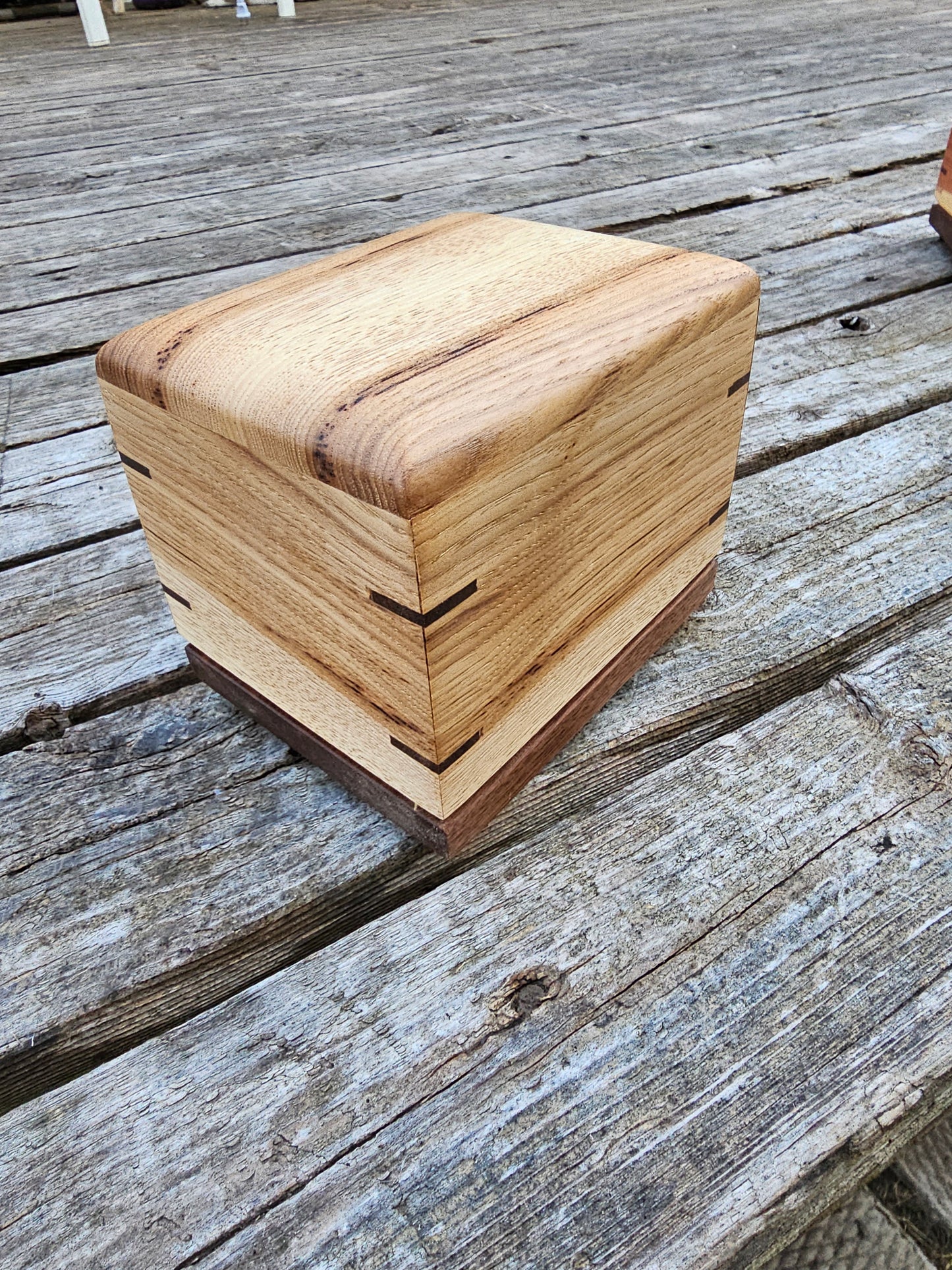 Smoked Hickory Woodbox Urn For Ashes