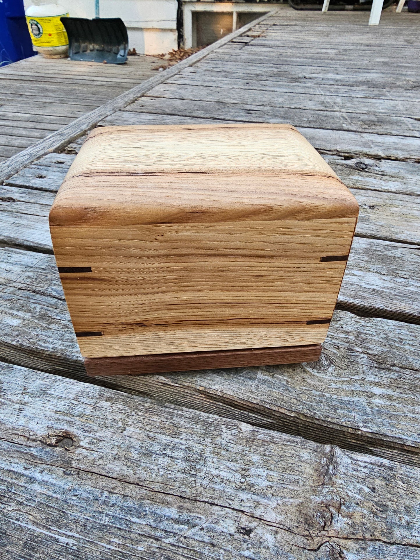 Smoked Hickory Woodbox Urn For Ashes