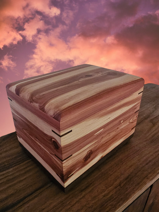 Sunset Red Cedar Woodbox Urn For Ashes