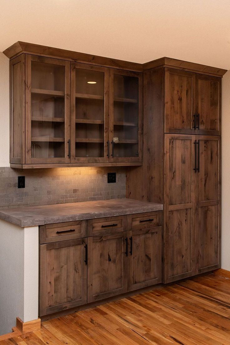 Custom Solid Rustic Hardwood Luxury Cabinets.